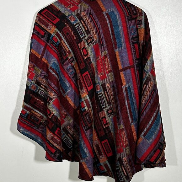 100% Cashmere Wrap Scarf Shawl Colorful Block Print Knit Preppy Classic Warm - Picture 7 of 8